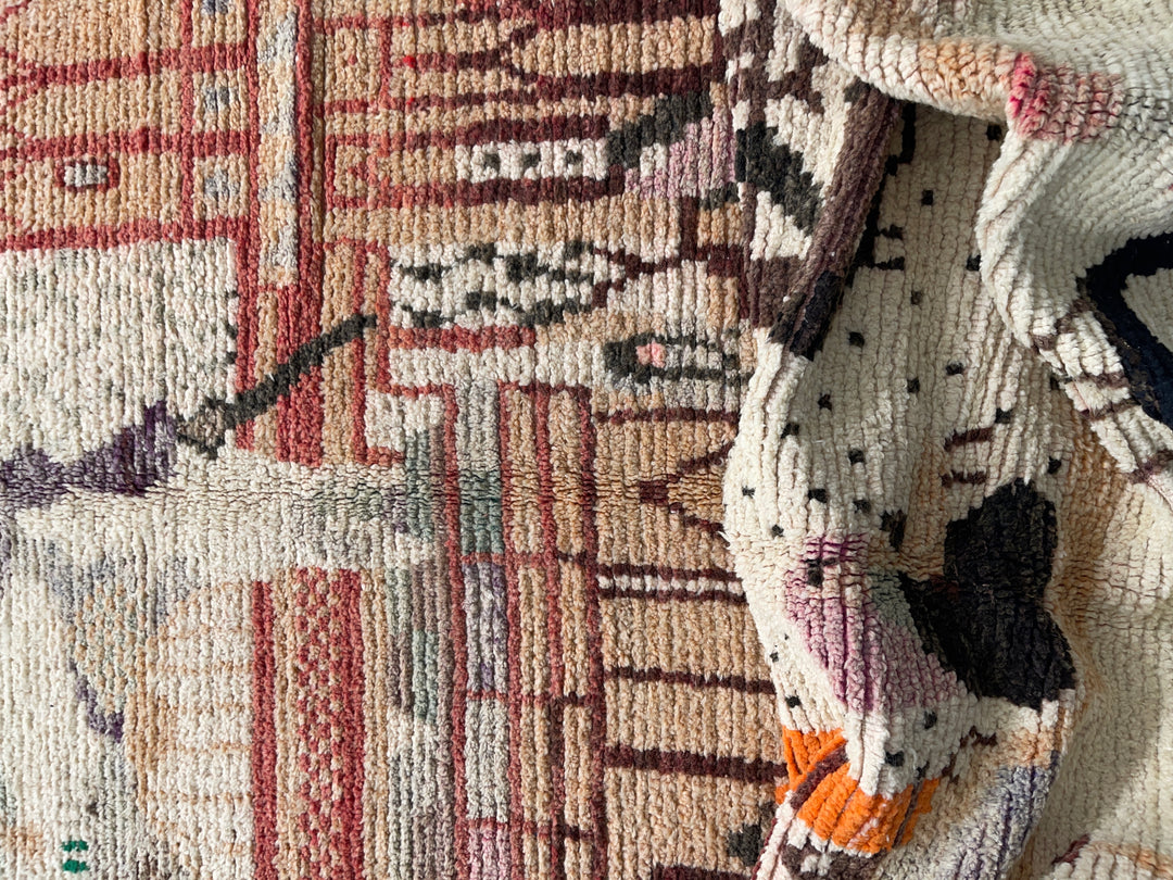 Close up of Boujaad Berber Moroccan Artisan Handmade Rug