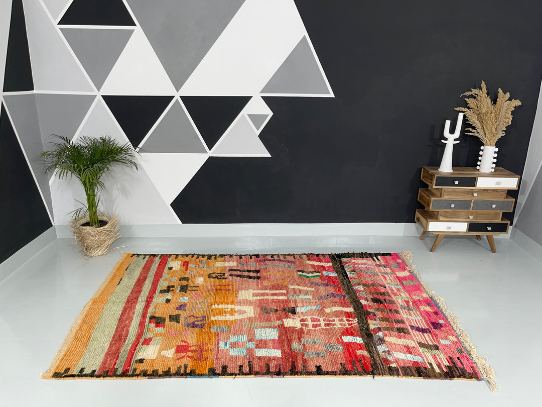 Interior design view of Boujaad Berber Moroccan Artisan Handmade Rug