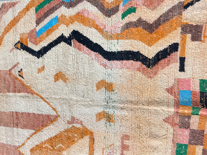 Close up of Boujaad Berber Moroccan Artisan Handmade Rug