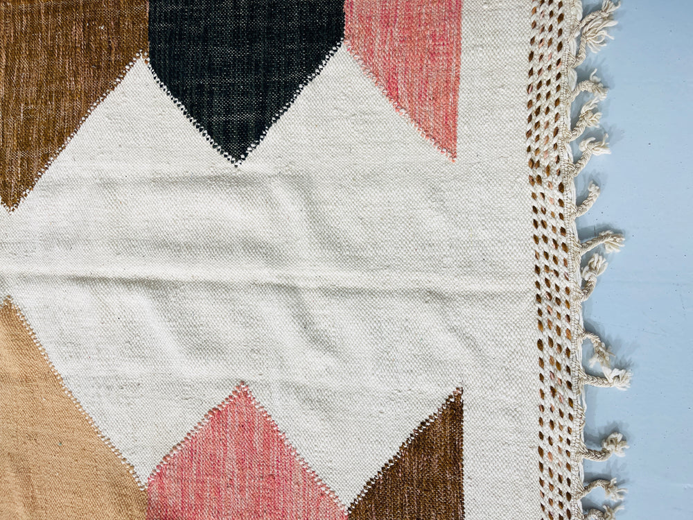 Close up of Kilim Berber Moroccan Artisan Handmade Rug