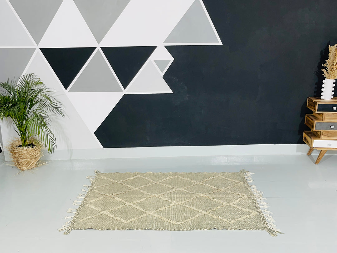 Interior decor view of Kilim Berber Moroccan Artisan Handmade Rug