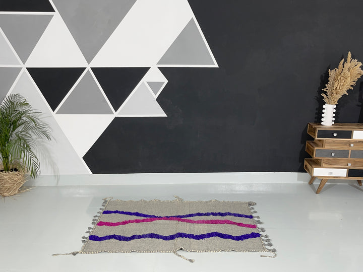 Interior decor view of Kilim Berber Moroccan Artisan Handmade Rug