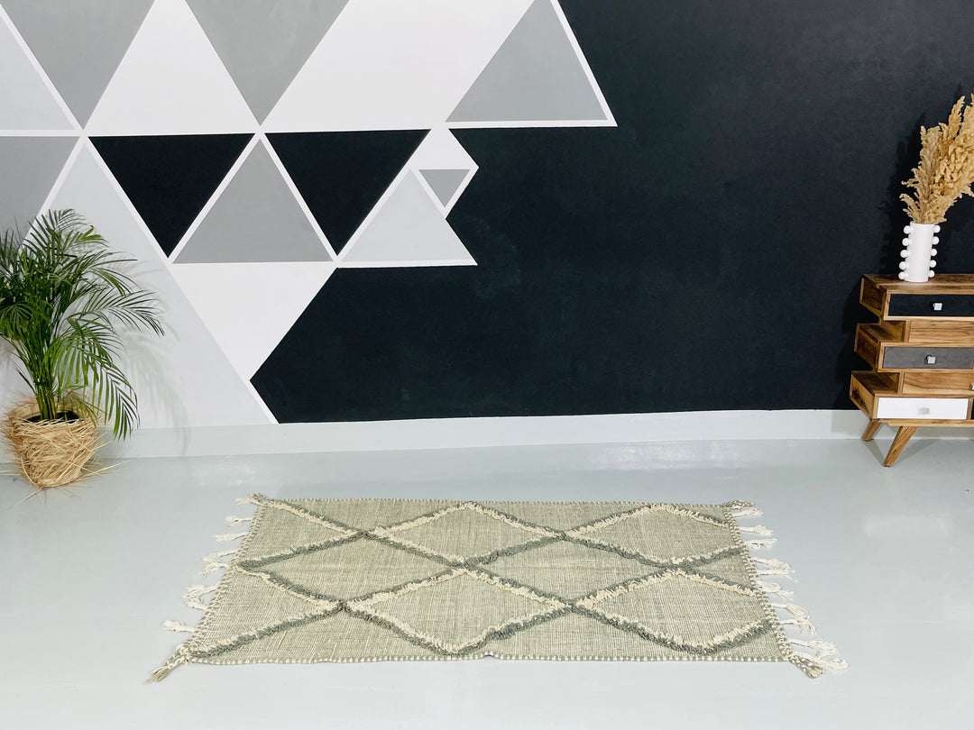 Interior design view of Kilim Berber Moroccan Artisan Handmade Rug