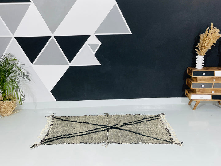 Interior decor view of Kilim Berber Moroccan Artisan Handmade Rug