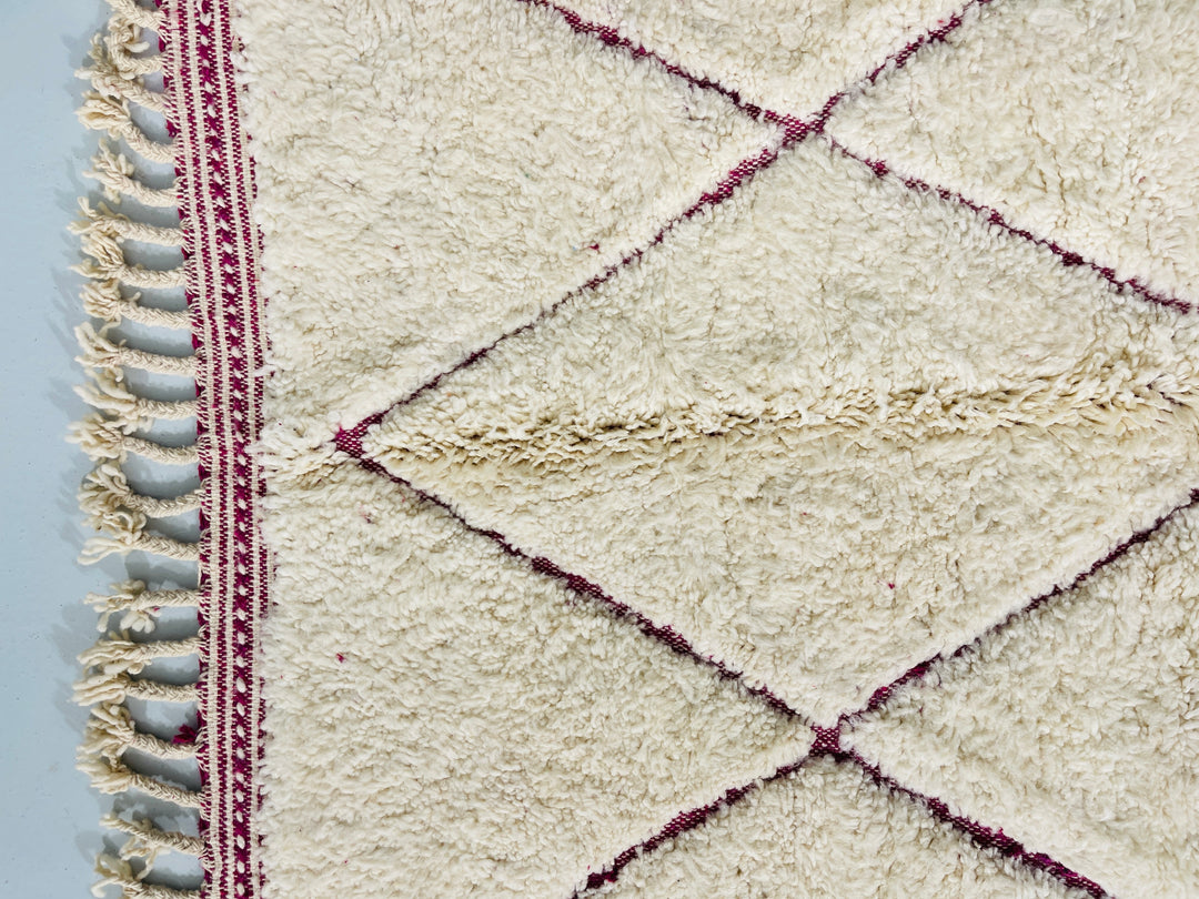 Close up of Beni Ourain Berber Moroccan Artisan Handmade Rug