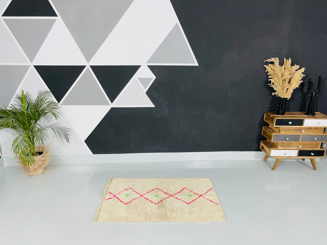 Interior decor Beni Ourain Berber Moroccan Artisan Handmade Rug