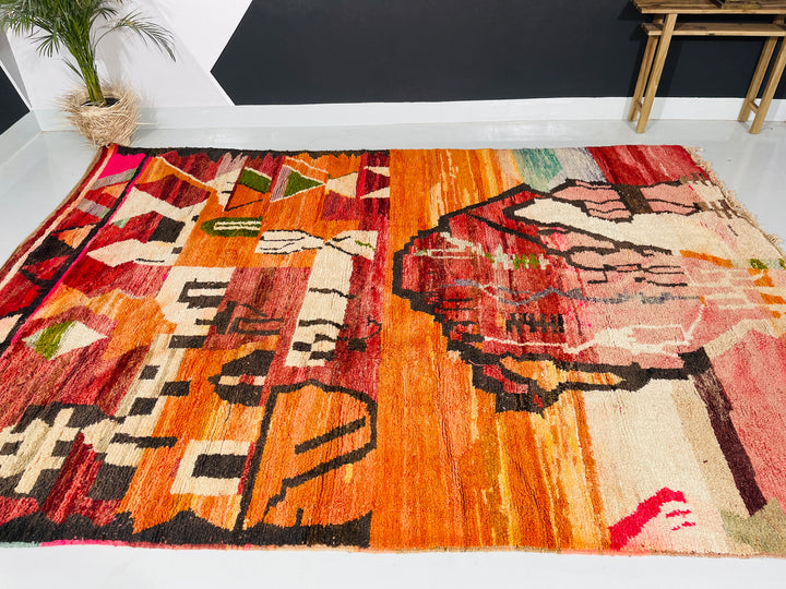 Interior design view of Boujaad Berber Moroccan Artisan Handmade Rug