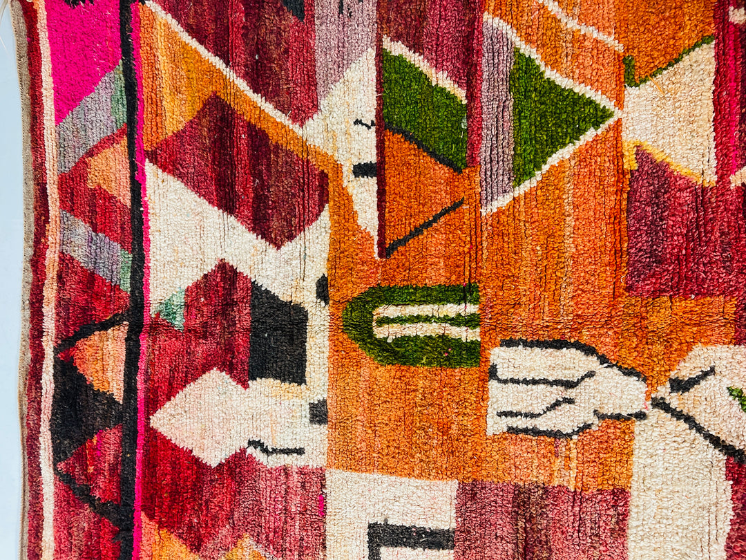 Close up of Boujaad Berber Moroccan Artisan Handmade Rug