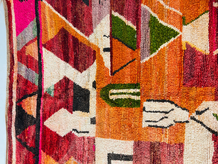 Close up of Boujaad Berber Moroccan Artisan Handmade Rug