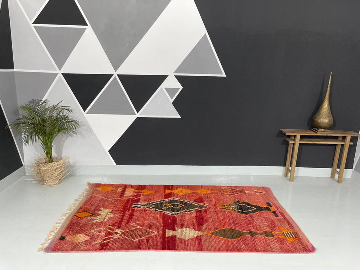 Interior design view of Boujaad Berber Moroccan Artisan Handmade Rug