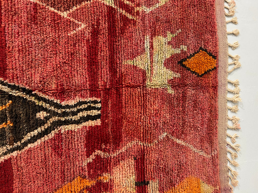 Close up of Boujaad Berber Moroccan Artisan Handmade Rug