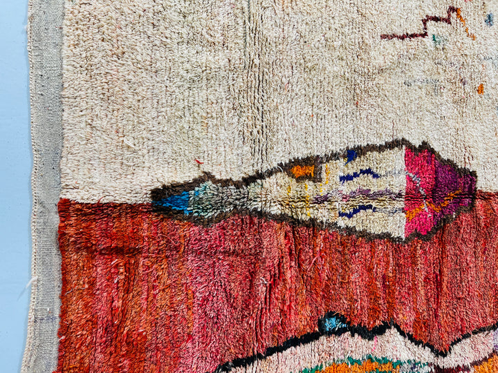 Close up Boujaad Berber Moroccan Artisan Handmade Rug