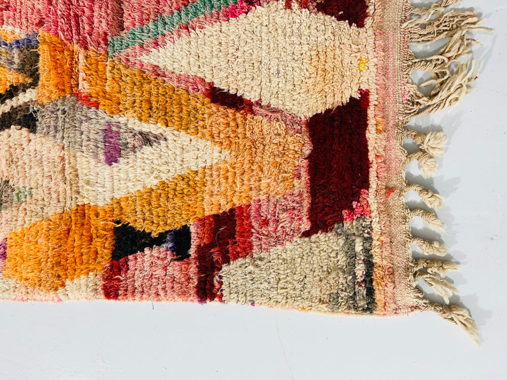 Close up of Boujaad Berber Moroccan Artisan Handmade Rug