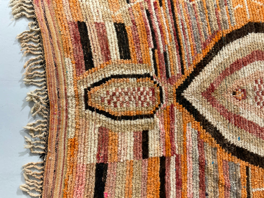 Close up of Boujaad Berber Moroccan Artisan Handmade Rug